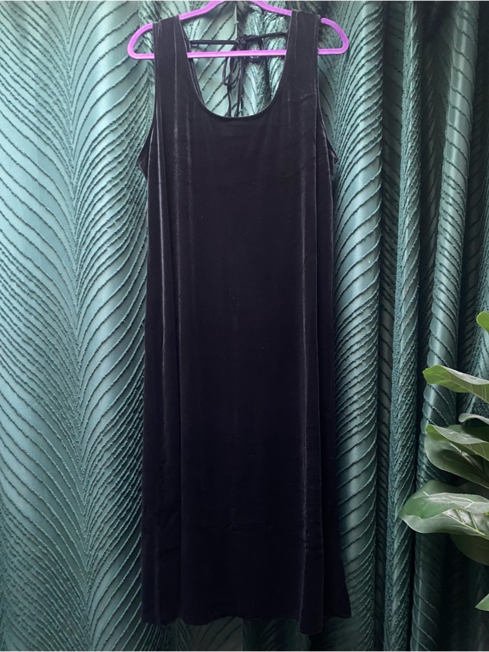 GAP Black Velvet Maxi Tank Dress